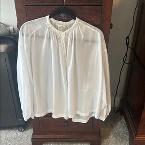 Doen White Sheer Peasant Blouse